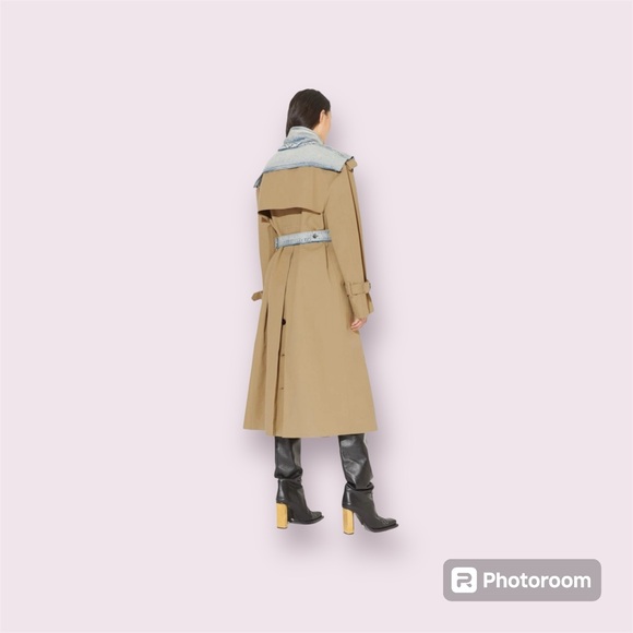 NWOT? | Proenza Schouler Dup |Multi-Media Convertible Jean Vest Over Trench Coat - Picture 2 of 8